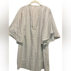 Free People Kaftan Style ,Low V Cut Front Wide Butterfly Sleeves Tunic/ Mini